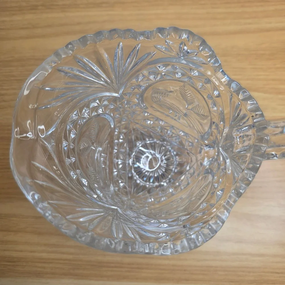 Vintage Hofbauer The Byrdes Collection Lead Cut Crystal Milk Pitcher Germany 6